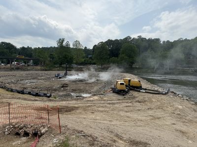 French Broad River Wave Pool Dewatering